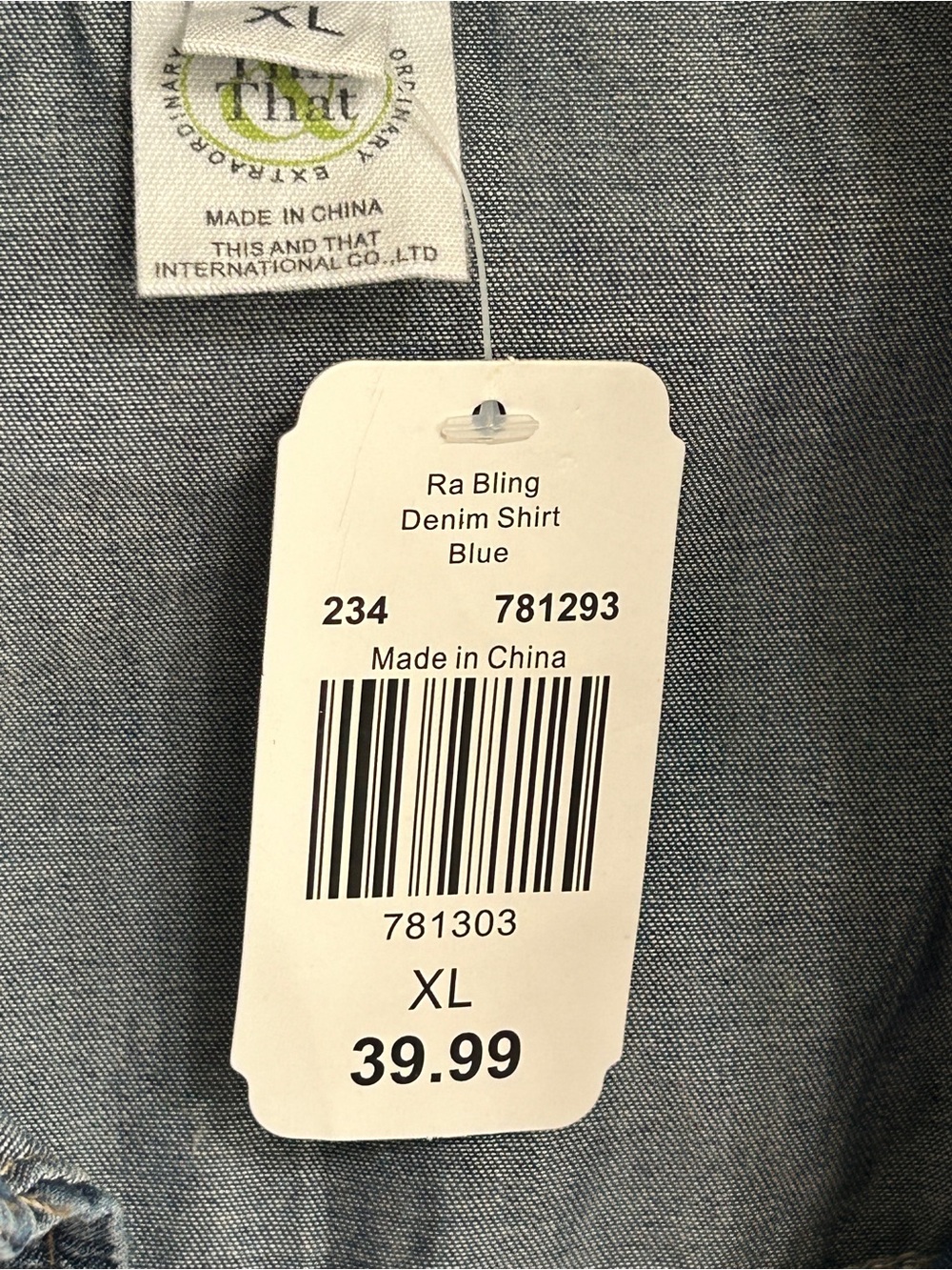 Denim Bling Button down Top - Picture 7 of 10